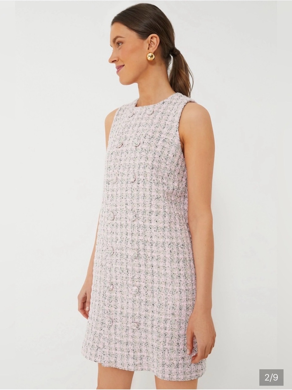 NWT Tuckernuck Pomander Place Peony Tweed Bianca Mini Dress - Picture 2 of 6